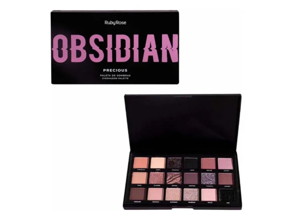 Marcas-de-Paletas-de-Sombras-mais-vendidas Imagem: Paleta de sombras Ruby rose - obsidian
