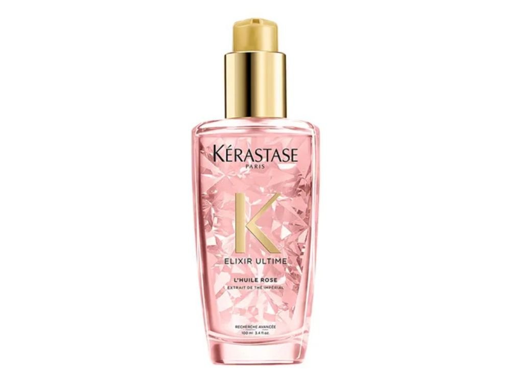 Produtos-para-Cabelo-Loiro-Dicas-e-Cuidados imagem: Kérastase Aceite Capilar Elixir L'huile Rose Antifrizz 