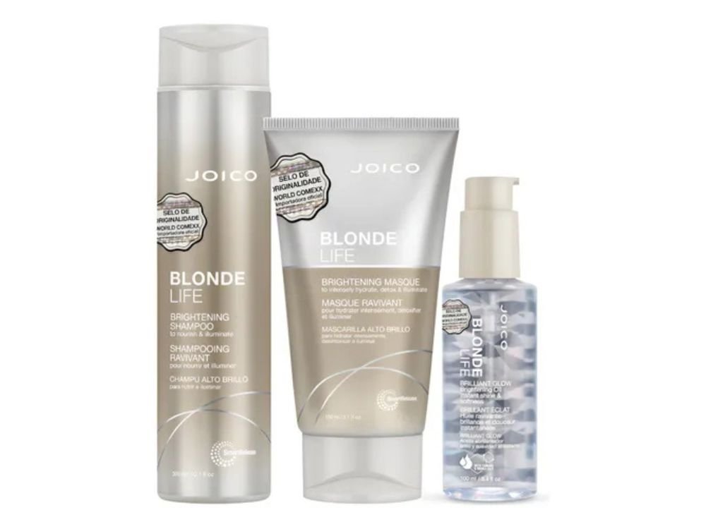 Produtos-para-Cabelo-Loiro-Dicas-e-Cuidado imagem: Kit Joico Blonde Life Neutralizador (Shampoo, Máscara e Óleo) imagem Kit Joico Blonde Life Neutralizador