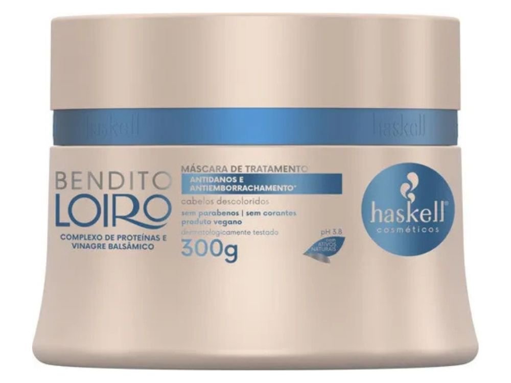 Produtos-para-Cabelo-Loiro-Dicas-e-Cuidado imagem: Mascara Haskell Bendito Loiro Antiemborrachamento